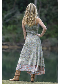 Willow Willow Ruched Shoestring Top