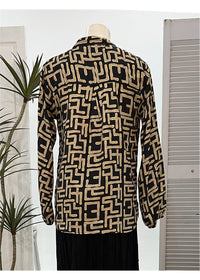 Geo Long Sleeve Blouse