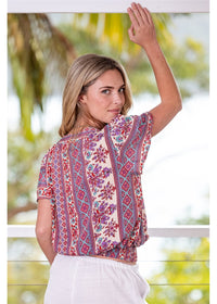 Gidja S/Sleeve Blouse w Elastic