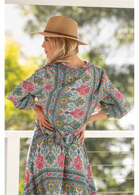 Ashanti Balloon Sleeve Top in silk blend, view 2
