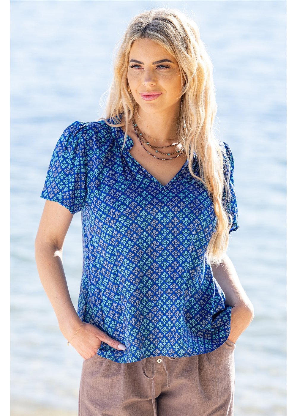 Pirrin Flare Sleeve Top, view 3