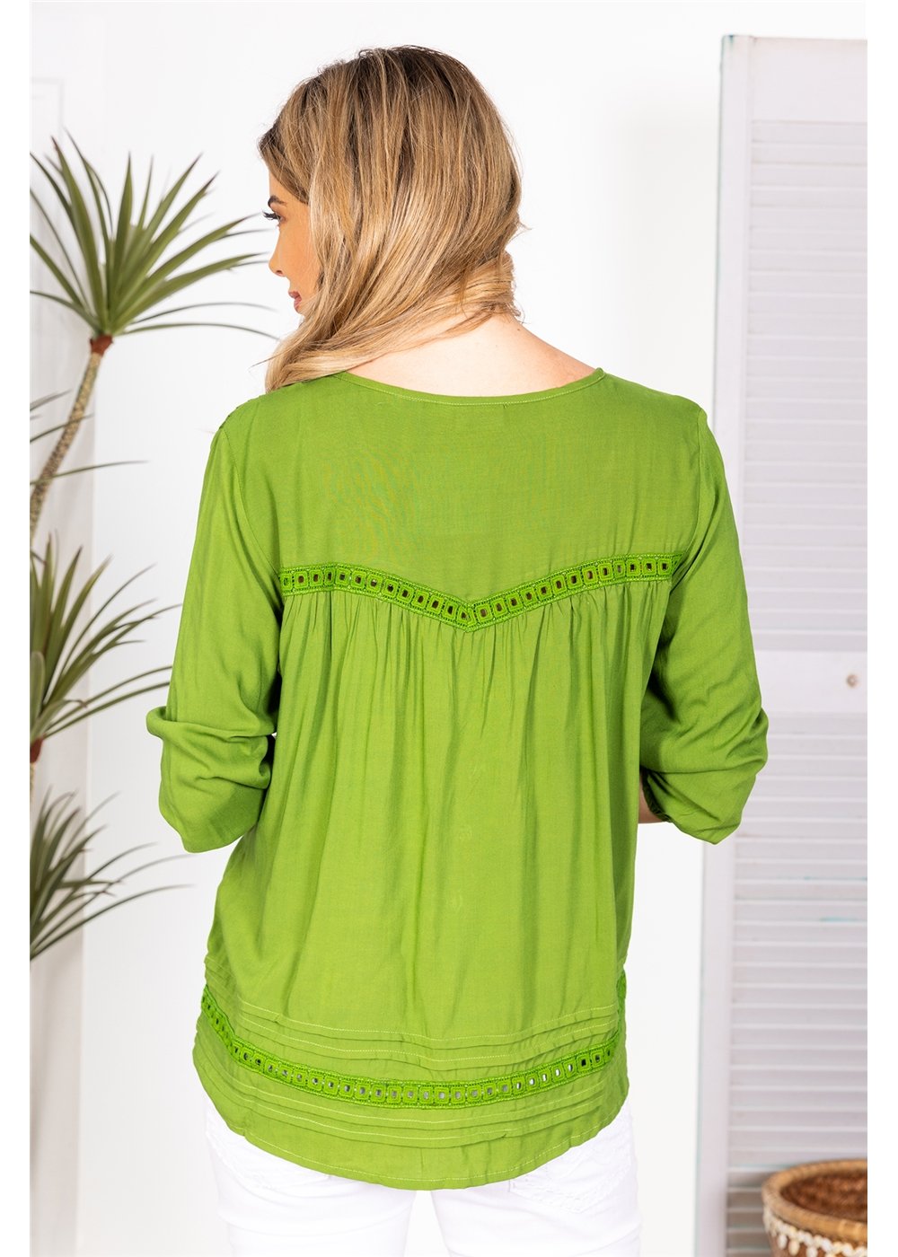 Fern Charlot Top - Fern in rayon voile, view 2