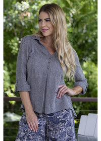 Plum Blouse - Grey