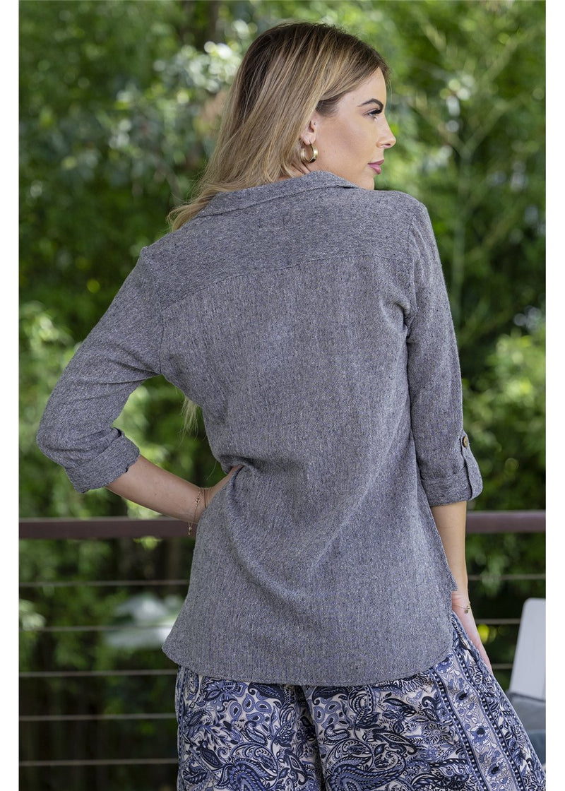 Plum Blouse - Grey