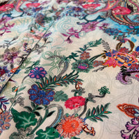 Turquoise Rhapsody Shirt, close view of the floral print