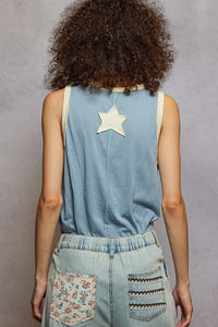 Star Patch Singlet - Blue Mist - UKT286