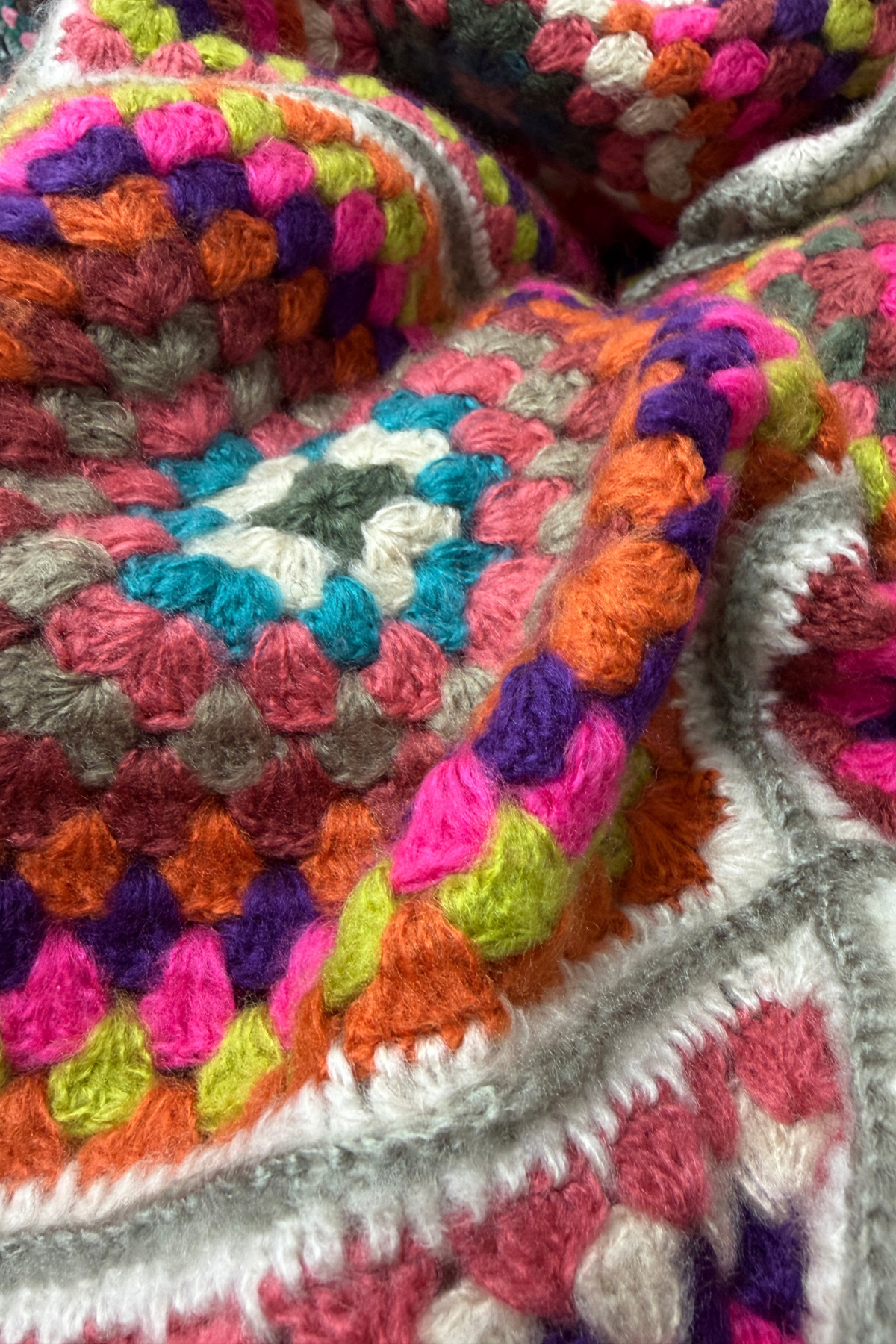 Sunset Mosaic Crochet Poncho