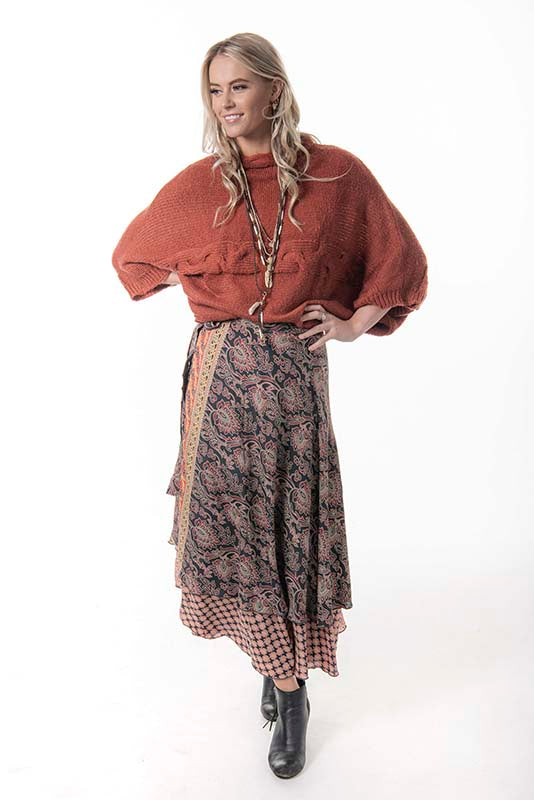 Goddess Wrap Skirt - Rust