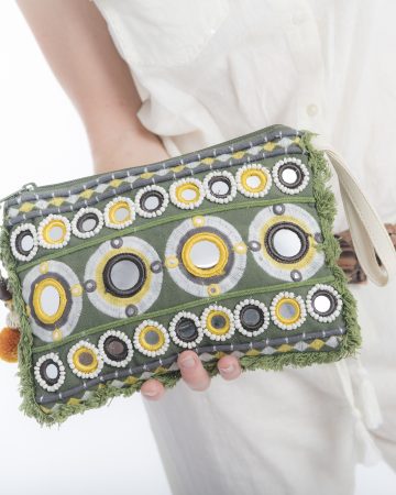 Boho Green Clutch