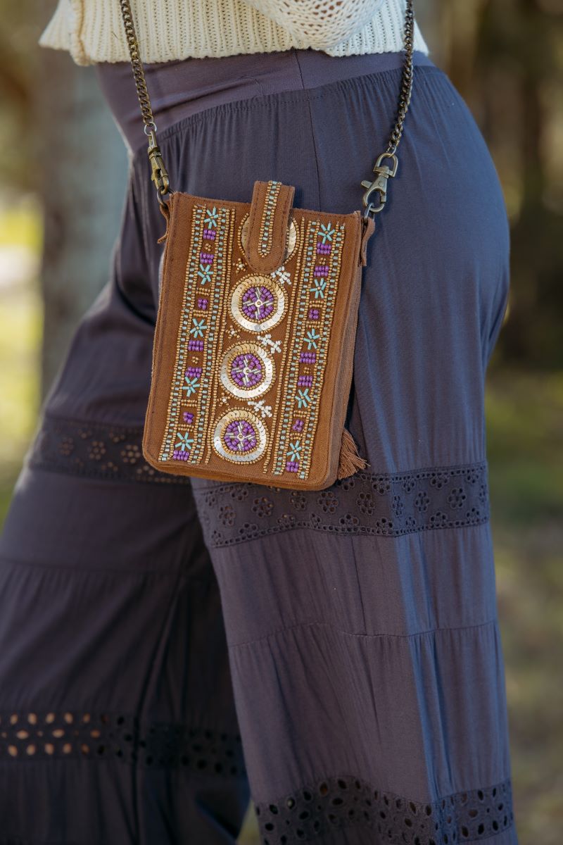 Beaded Cross-body Phone bag - AJ41