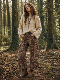 Bandana Barrel Jeans - Choc