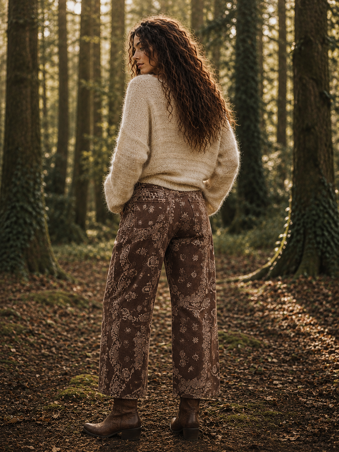 Bandana Barrel Jeans - Choc