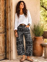 Bandana Barrel Jeans - Blue