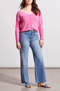 Brooke Embroidered Jeans (Blue Lotus) - Tribal Fashion