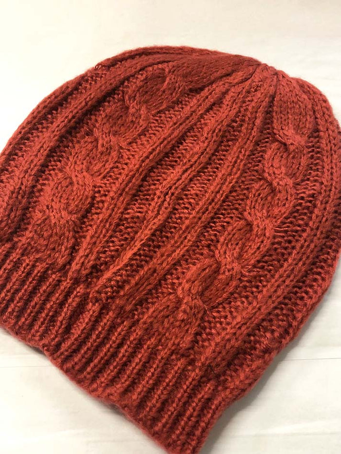 Cable Beanie Rust -Bilgola Clothing