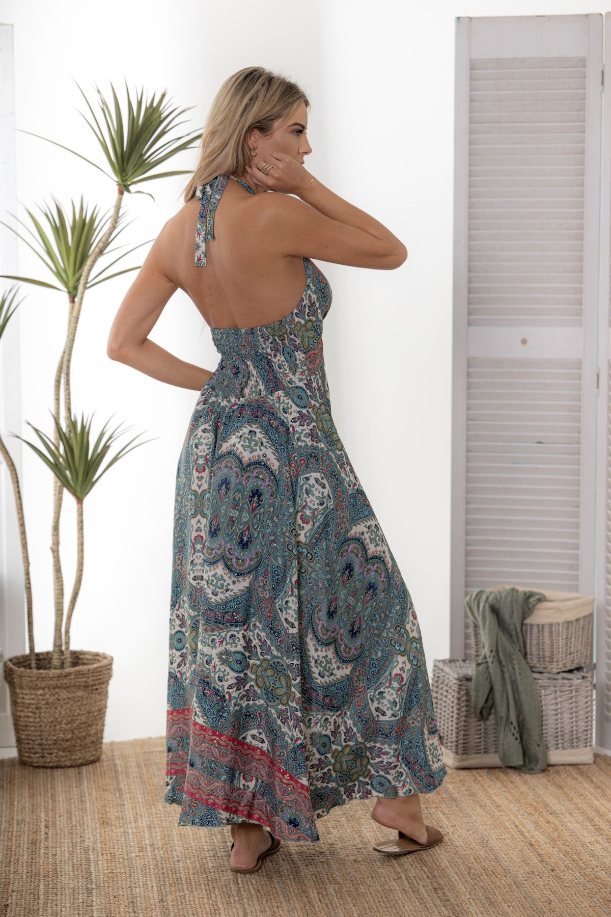 Calypso Maxi Halter Dress