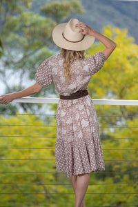 Carnation Buttoned Dress - Taupe