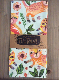 Kitty Flower Tea Towel - Allen Designs