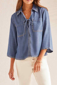 Chambray Blouse - Tribal Fashion