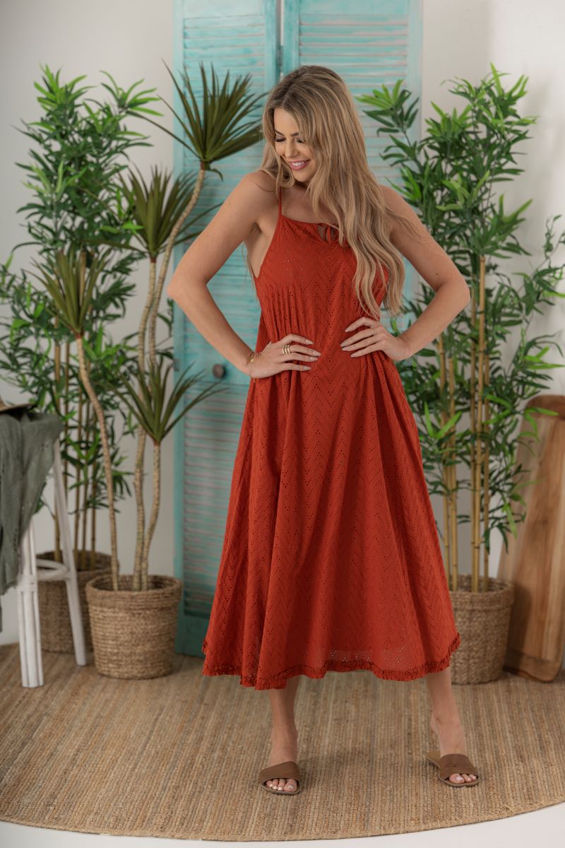 Charlotte Dress - Rust