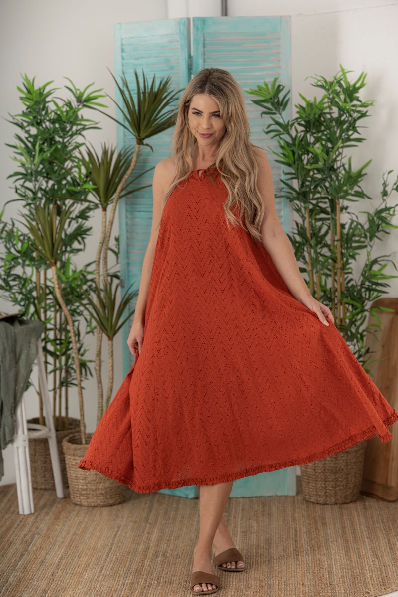 Charlotte Dress - Rust