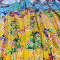 Tile Long Pants, close view of the paisley print