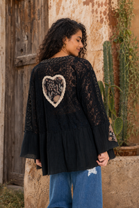CJ Black Lace Jacket | Back view