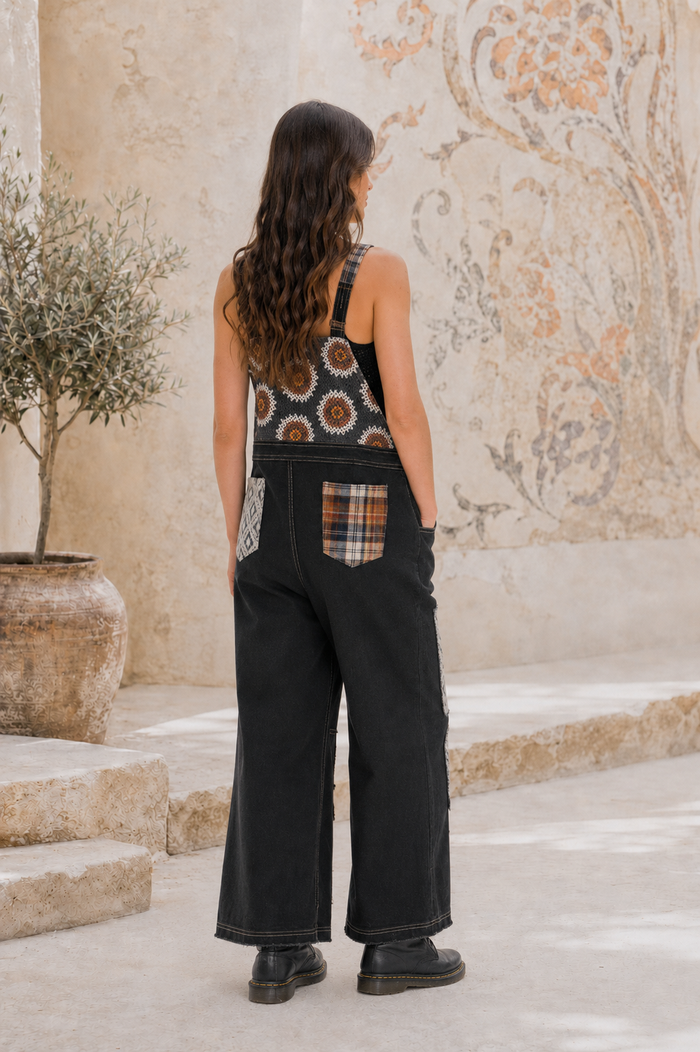 CJ Black Overall Patchwork | Back view
