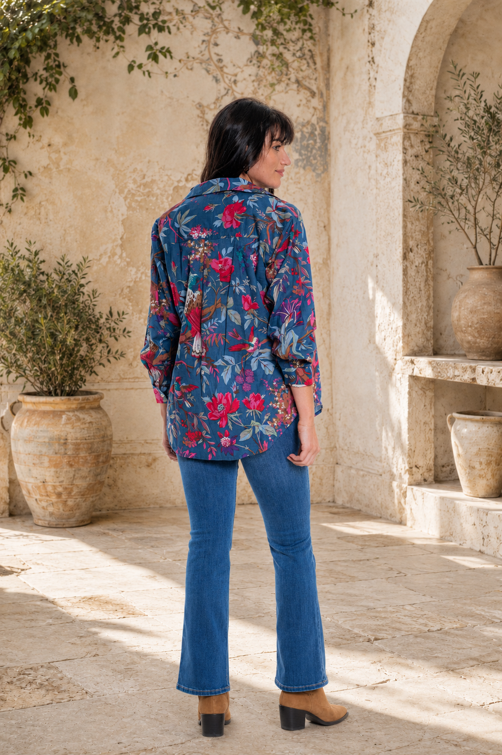 CJ Blue Tropical Shirt | Back view