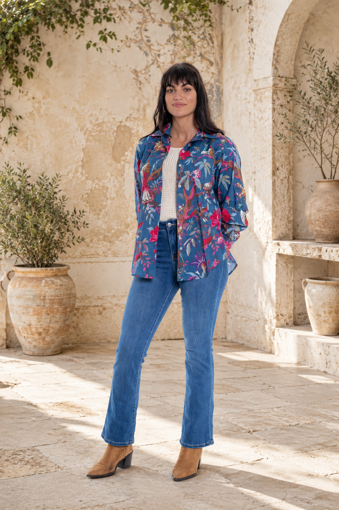 CJ Blue Tropical Shirt | Front view