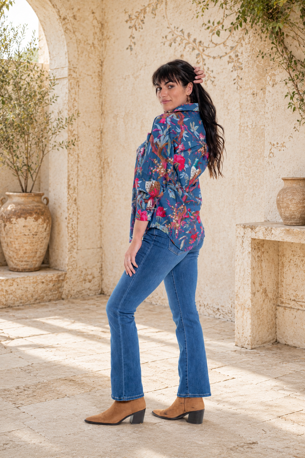 CJ Blue Tropical Shirt | Side view