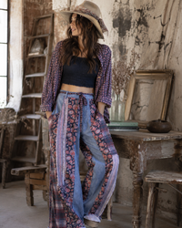 CJ Floral Patchwork Jeans | Front view