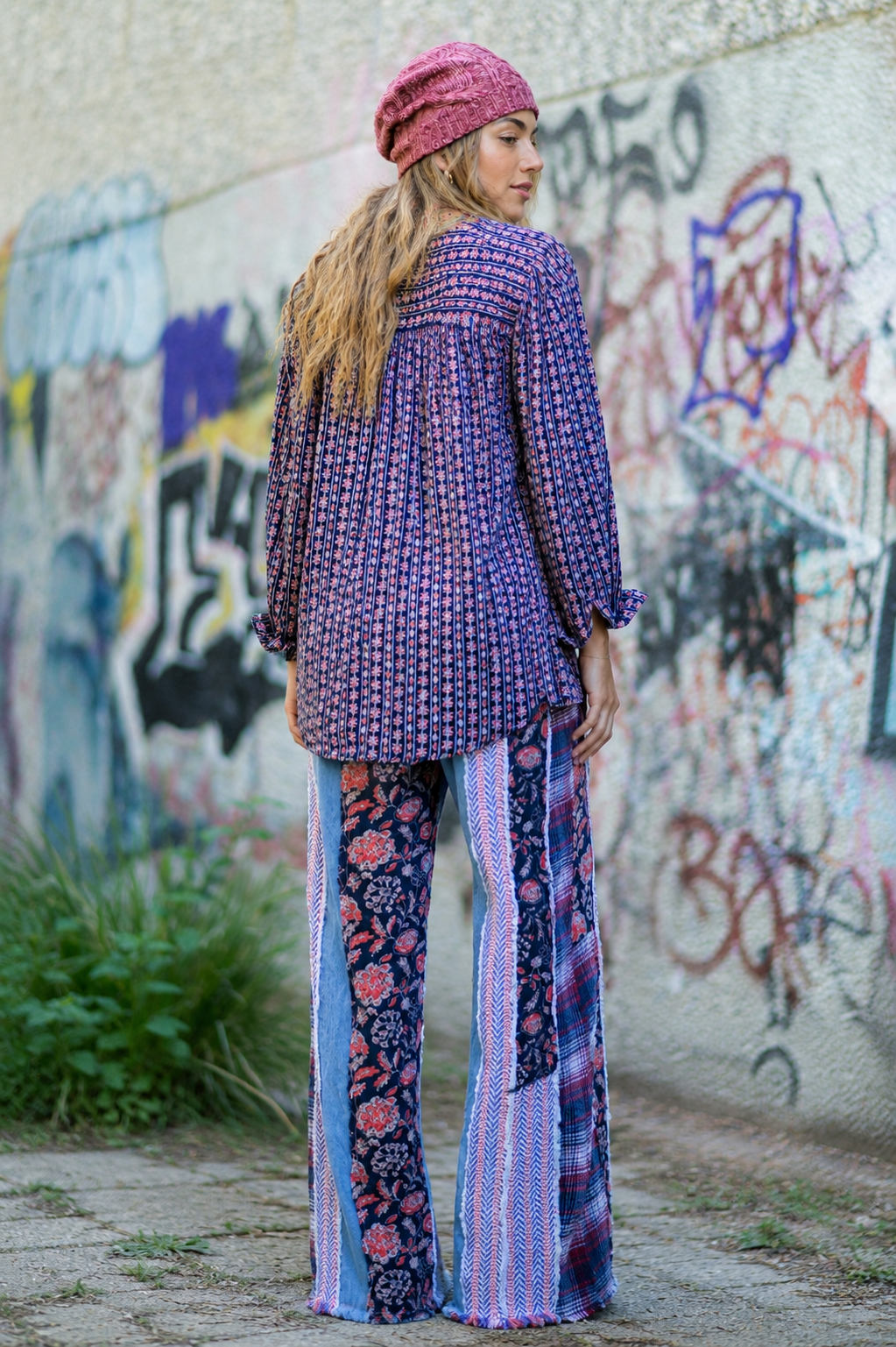 CJ Navy Flower Shirt | Back view
