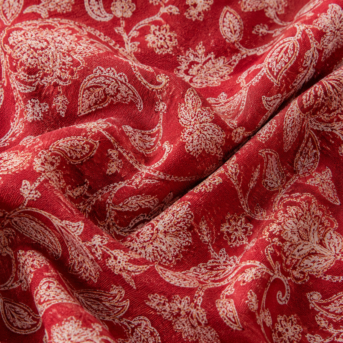 CJ Red Jacobean Floral Shirt | Fabric detail