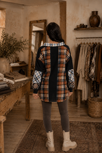 CJ Rust Shirt Plaid Patchwork | Back view