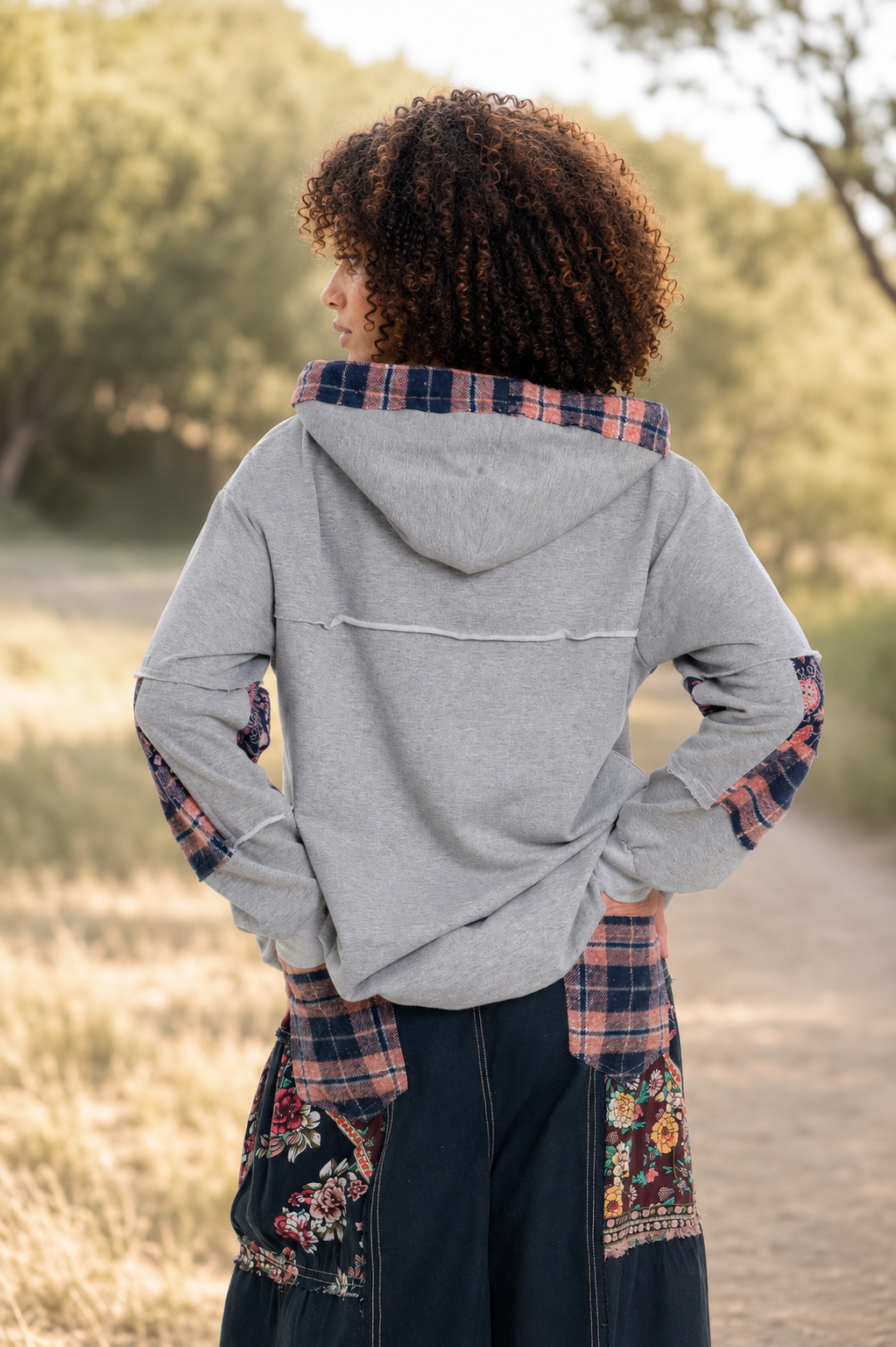 CJ Star Hoodie Grey | Back view