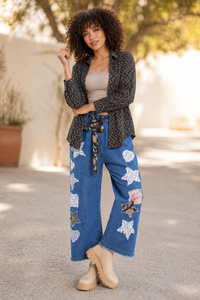 CJ Star Patchwork Jeans Blue | Face