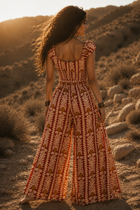 Coral Cotton Rosa Jumpsuit