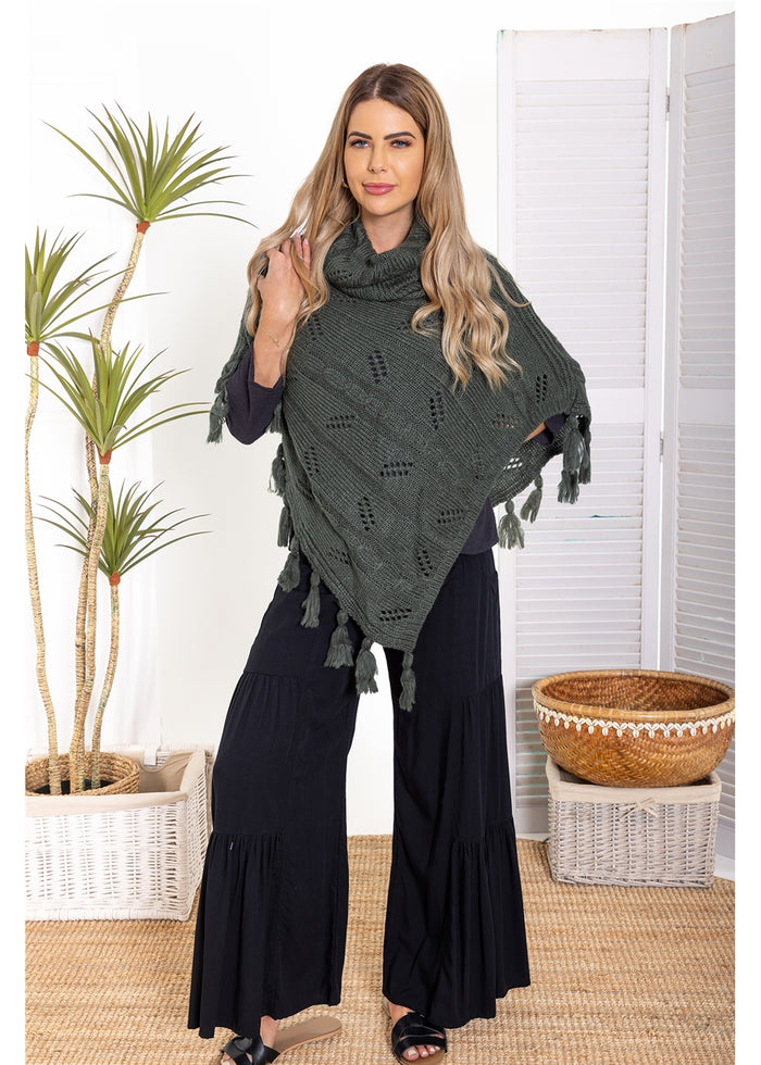 Ryda  Poncho - Dark Green