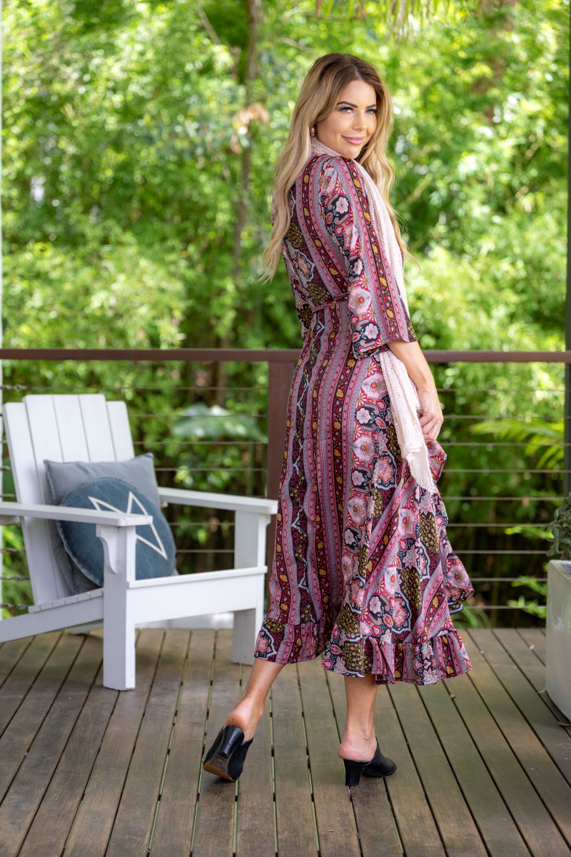 Evi Long Sleeve Wrap Dress