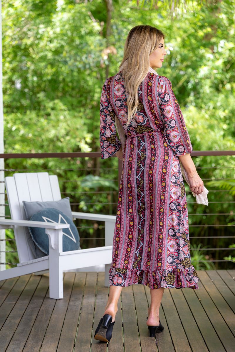 Evi Long Sleeve Wrap Dress