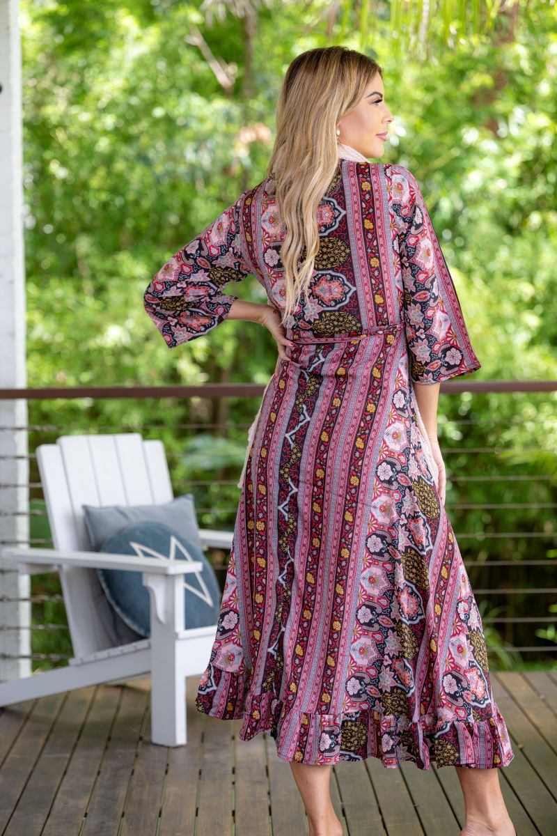 Evi Long Sleeve Wrap Dress