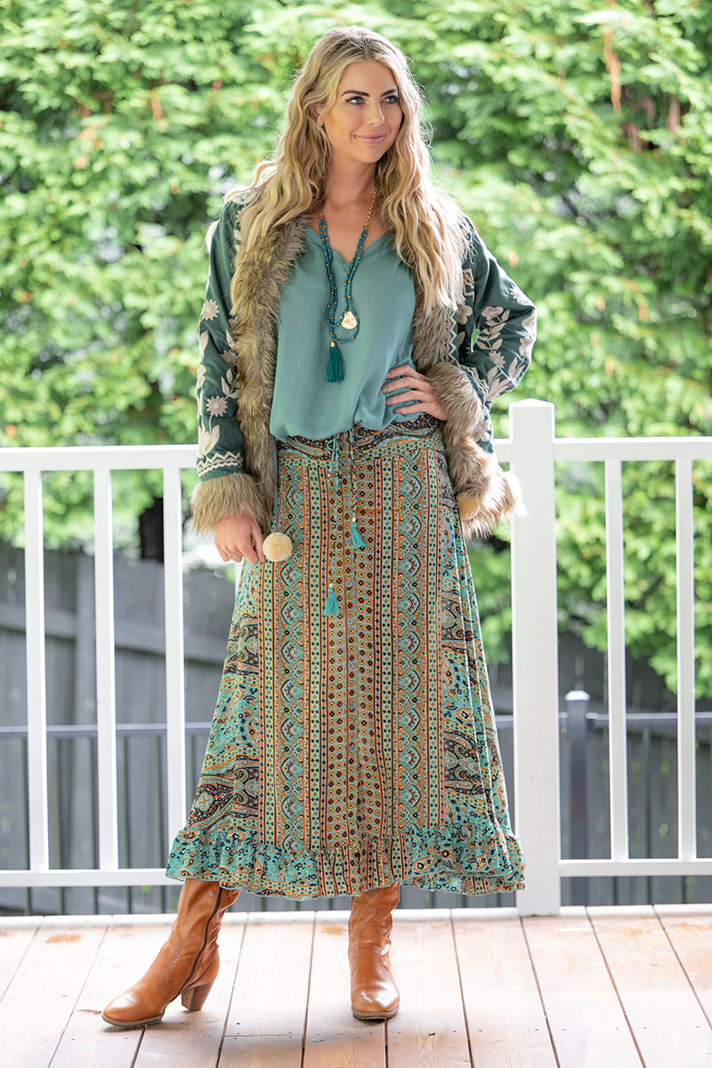 Buttonned Bohemian Skirt