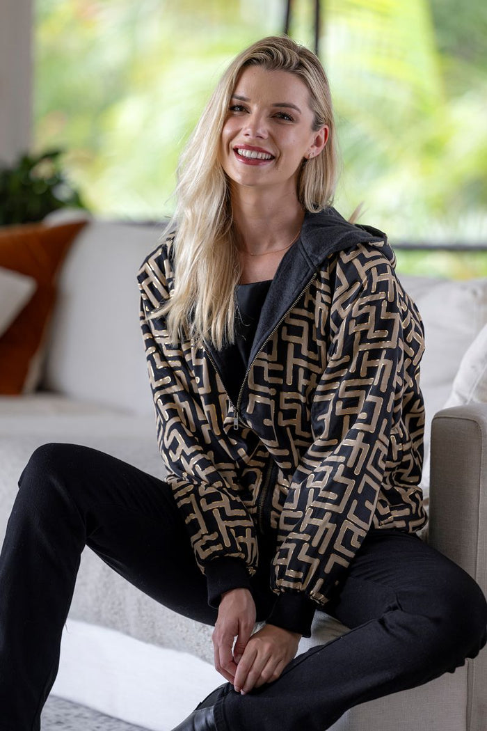 Geo Hooded Bomber