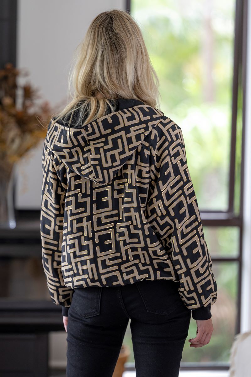 Geo Hooded Bomber