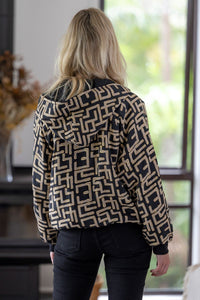 Geo Hooded Bomber
