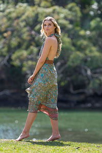 Silk wrap around skirt