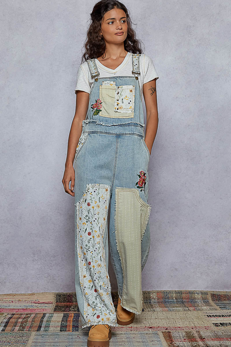 Denim Patchwork Overalls - GWP15