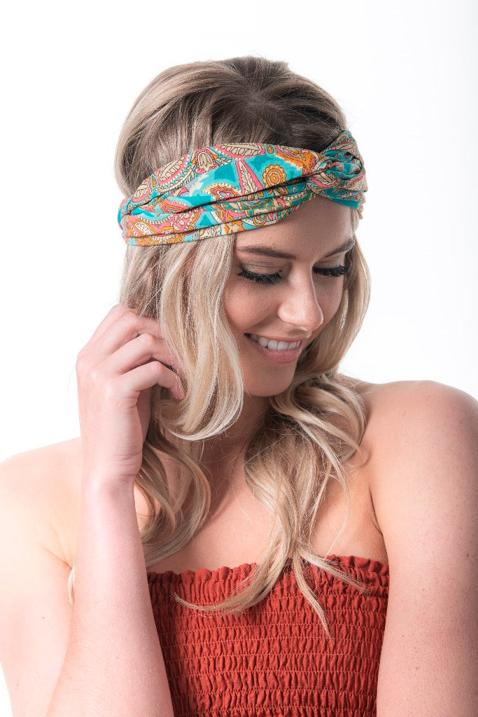 Headbands - Silk Aqua