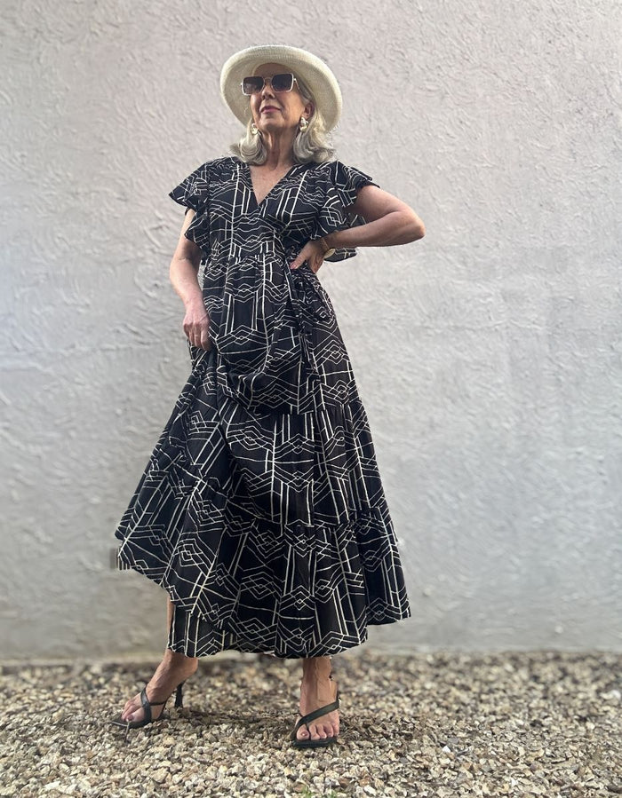 Jedda Cotton Frill Wrap Dress